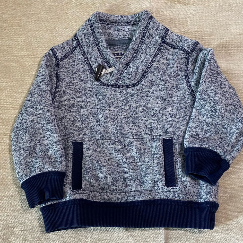 Oshkosh boys 18 month pullover gray and navy blue
